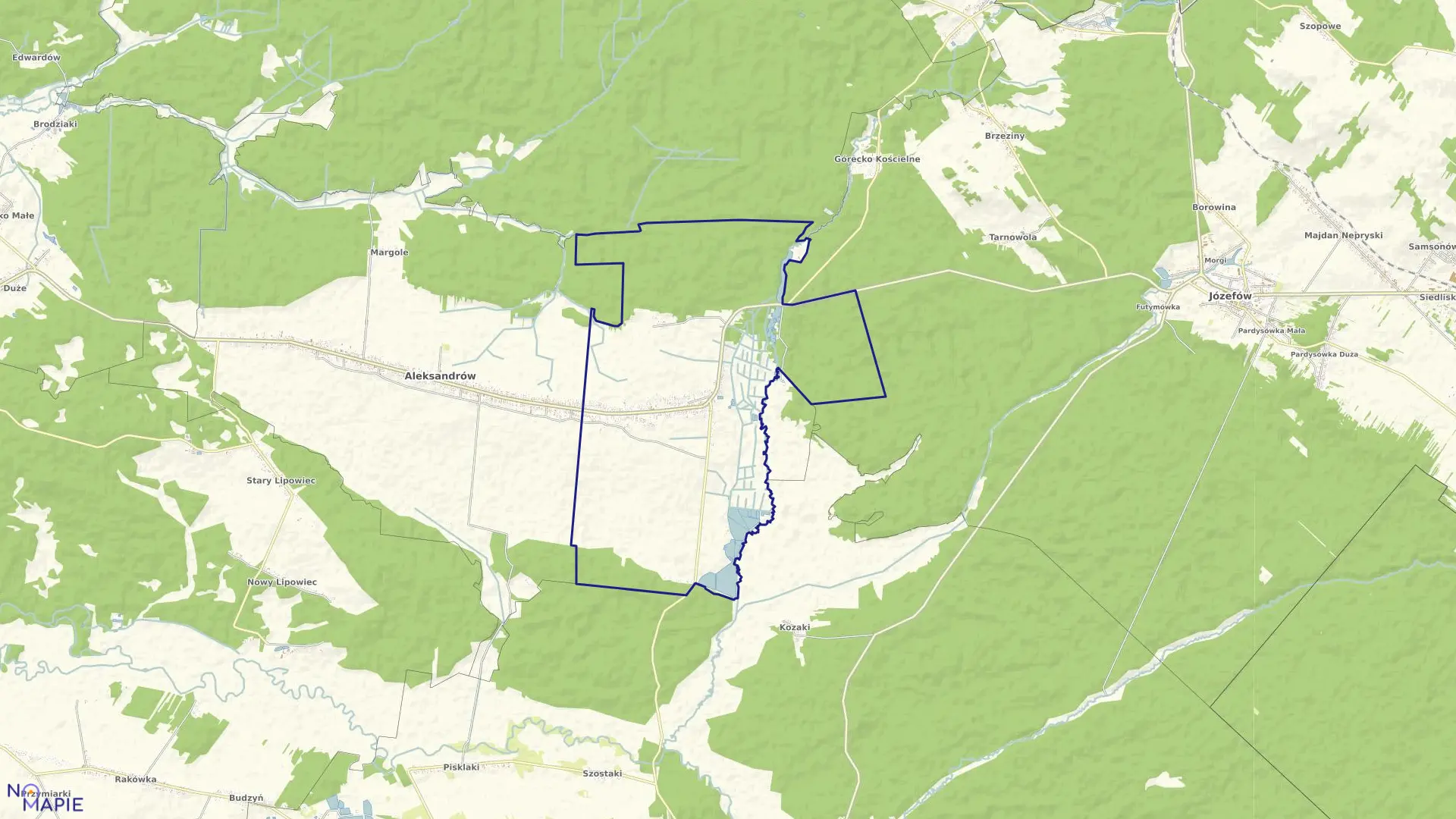 Mapa obrębu ALEKSANDRÓW I w gminie Aleksandrów